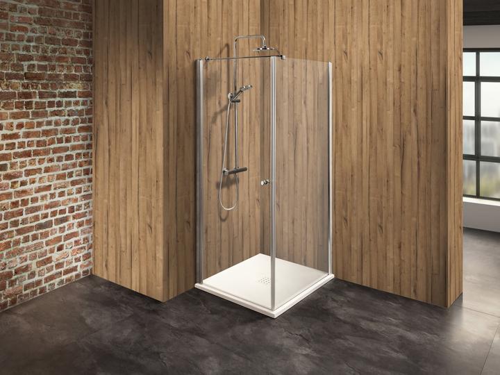 Actual product image Dusbad Shower cubicle/shower enclosure Vital 2 hinged door left + shower screen right (combination) (75 cm, 75 cm)