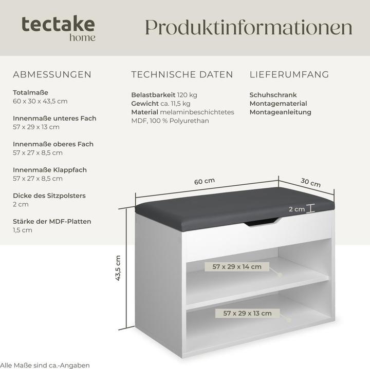 Produktbild tectake Phil (60 x 30 x 43.5 cm)