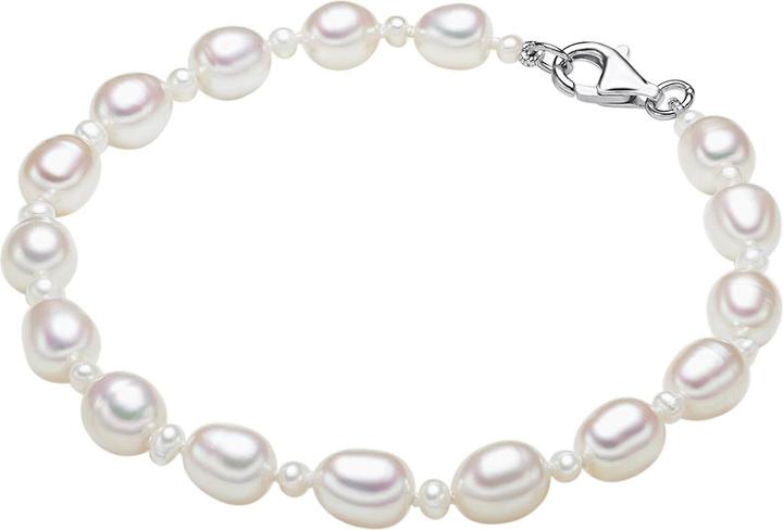 Valero Pearls Damen Sterling Silber Süsswasser-Zuchtperle silber 19,0 cm - 2956 (19 cm, Sterling Silber)