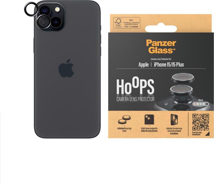 Produktbild PanzerGlass Hoops Camera Lens Protector (1 Stück, Apple iPhone 15)