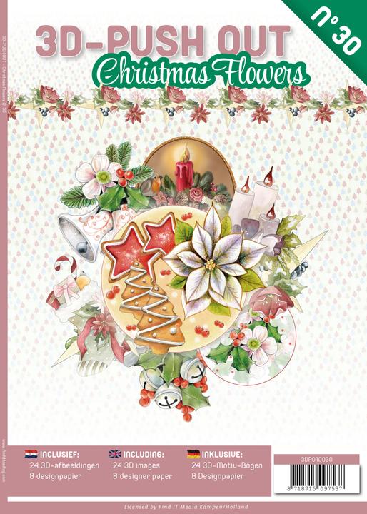 Image du produit Card Deco Essentials Livre de feuilles prédécoupées 3D "Christmas Flowers (16 x)
