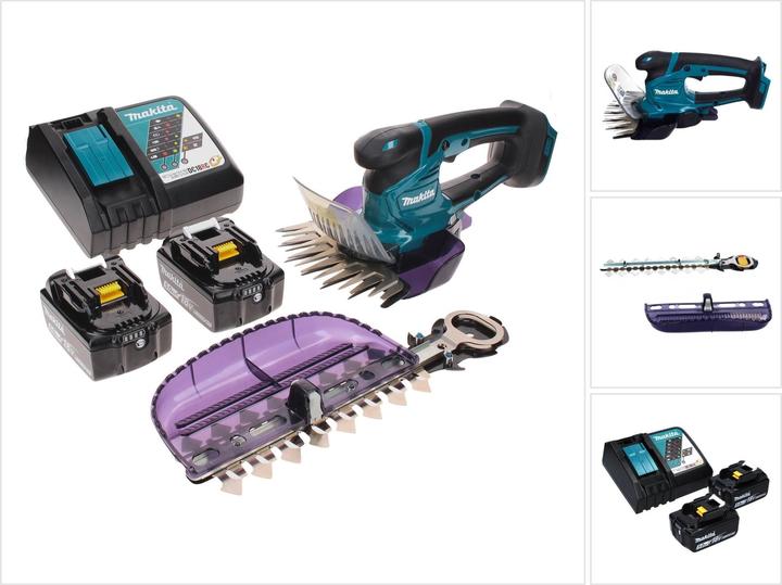 Produktbild Makita DUM 604 RTX Akku Grasschere 18 V mit Gras- und Strauchscherblatt + 2x Akku 5,0 Ah + (Akkubetrieb)