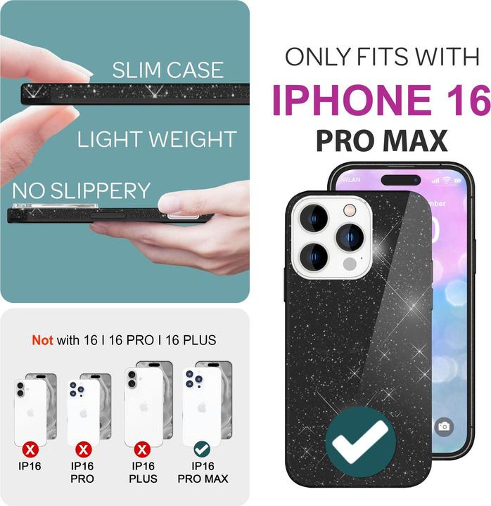 Immagine prodotto Nalia Copertina ibrida glitterata (Apple iPhone 16 Pro Max)