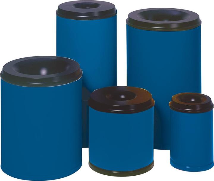 Produktbild VAR Papierkorb Mülleimer feuersicher Stahlblech 15 L blau für optimalen Schutz pulverbeschichtet, i (15 l)