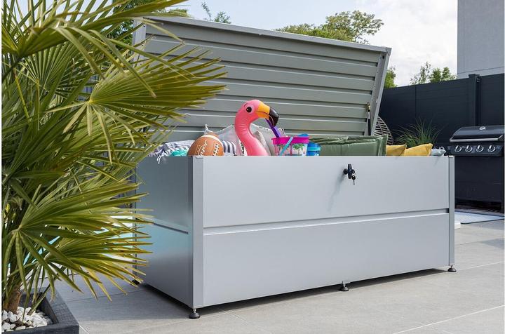 Produktbild Guardi Gartenbox L mit Schloss, 185 x 85 x 73 cm, Silber