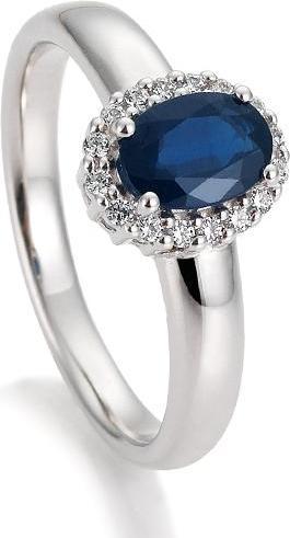 Breuning RING - E.SAFIR/Brill. 0,12 Ct. H/si (56, 585/14 K Gold)