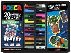 Posca Scatola di metallo per marchi Colori Pop (Multicolore, 20 x)
