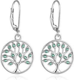 Beneto Elegant silver earrings with zircons Tree of Life AGUC917L (L)