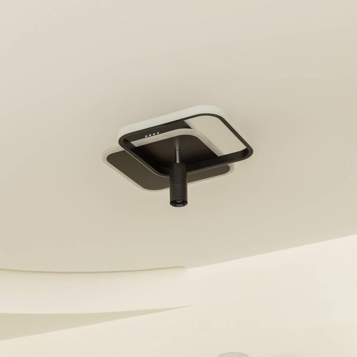 Produktbild Lucande Tival LED-Deckenlampe eckig, 34cm, schwarz (1075 lm)