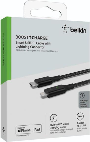 Actual product image Belkin USB charging cable Boost Charge LED USB-C - Lightning 1.2 m (1.20 m, USB 3.2 Gen 1)