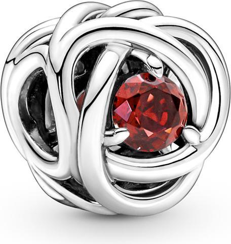 Pandora Juli Geburtsstein Wahres Rot Ewigkeitskreis Charm (Sterling Silber 925)