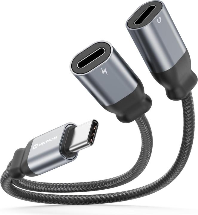 Produktbild Swissten Audioadapter Lightning (male) / 2x Lightning (female) 0.12 M Weiss