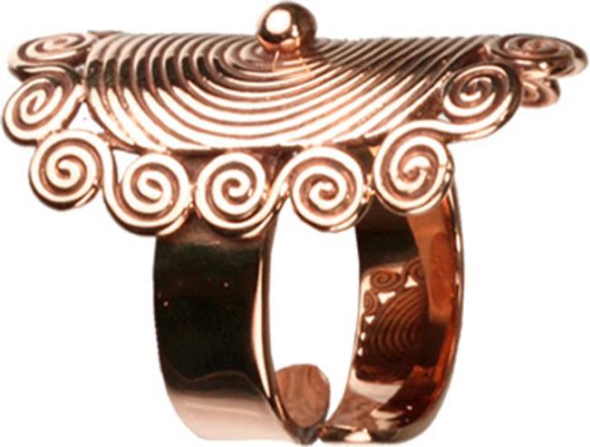 Immagine prodotto Star Piercing Anello scudo in oro rosa con spirali e sfera (57)