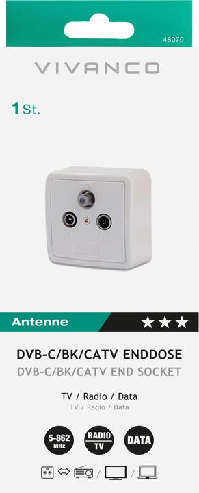 Produktbild Vivanco DVB-C BK Antennen-Enddose