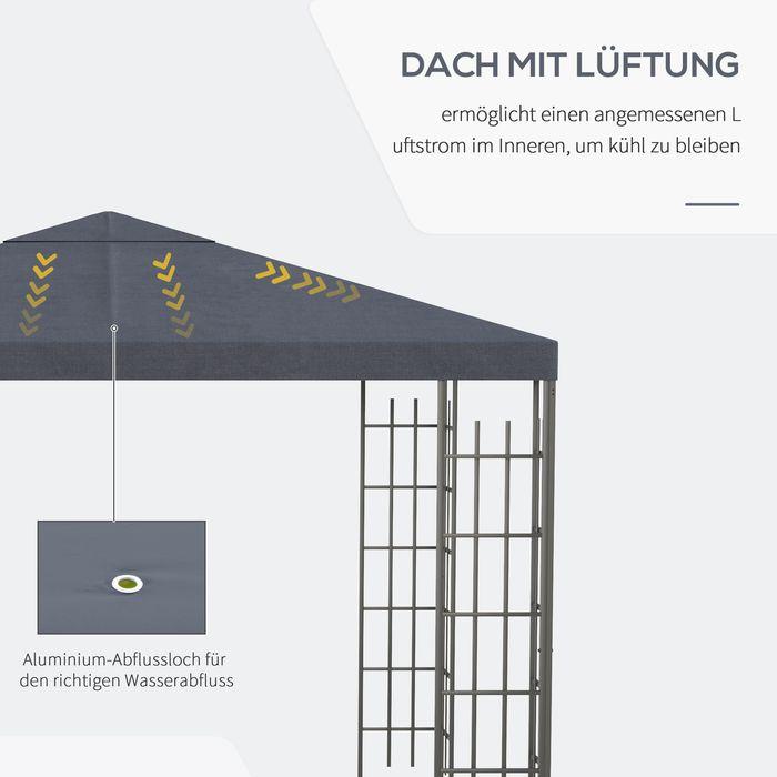 Produktbild Swisshandel24 Gartenpavillon 3x3m Stabiles Pavillon Gartenzelt, Festzelt, Partyzelt, Stahl, Polyester, Grau (295 cm, 295 cm)