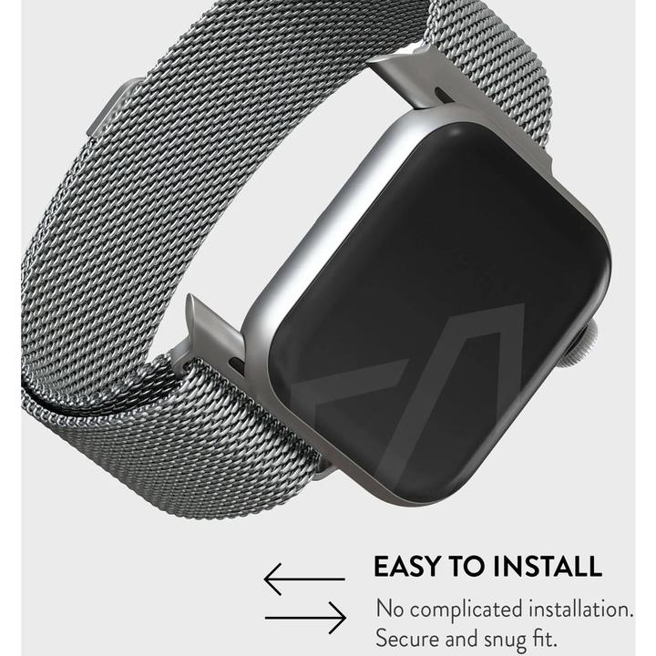 Actual product image Burga Apple Watch Band Metal Mesh Silver 38mm / 40mm / 41mm (Milanaise RVS vlechtwerk)