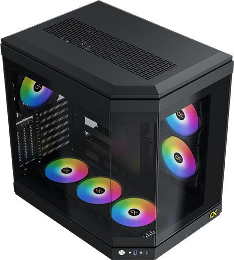 Actual product image Xigmatek Boitier Moyen Tour E-ATX Cubi RGB avec panneaux vitrés (Noir) (ATX, mATX, Mini-ITX)