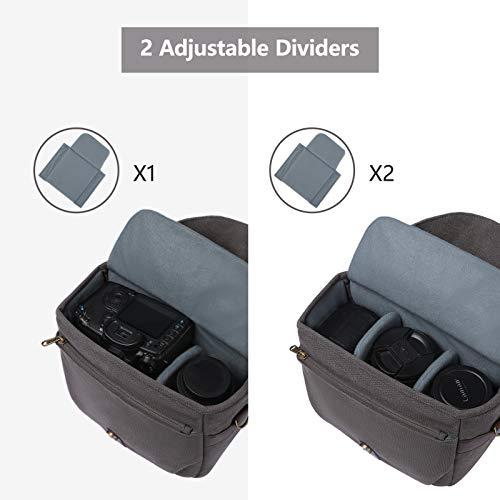 Produktbild Only-Bags.Store Kameratasche SLR, Fototasche Umhängetasche für Spiegelreflexkamera und Zubehör (grau)