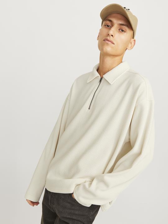 Actual product image Jack & Jones Jorrick Plisse Sweat Zip Split Polo Ln (L)