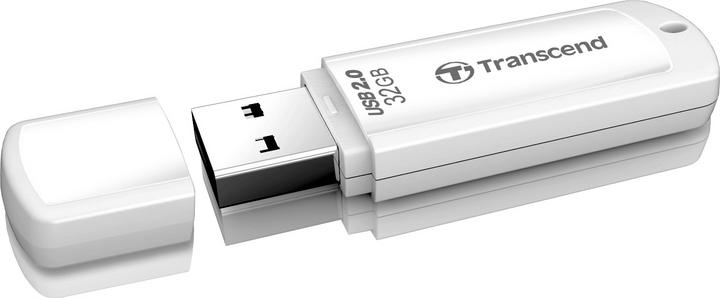 Actual product image Transcend 32GB USB2.0 Pen Drive Classic White (32 GB, USB-A)