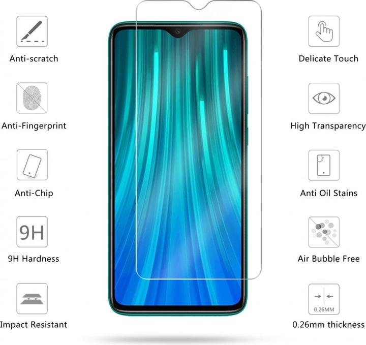 Produktbild Screenguard Xiaomi Redmi Note 8 Pro Panzerglas Schutzfolie Case Friendly Design (1 Stück, Xiaomi Redmi Note 8 Pro)