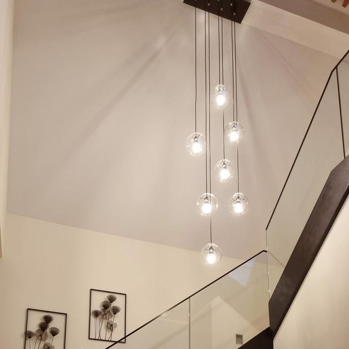 Immagine prodotto s.luce Lampada da galleria a globo in vetro Orb con sospensione di 5 metri (E27)