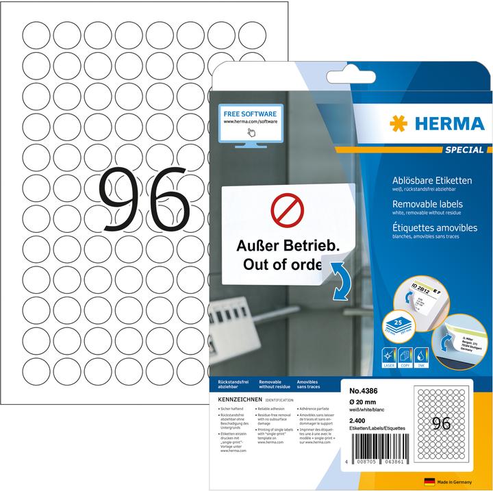 Produktbild HERMA Ablösbare Etiketten A4