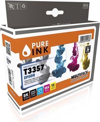 Image du produit Pure Ink EPST3357MP5 PI EPSON T3357 XP Encre (5) cmyk pbk HC rebuilt 530/400/3x650pages