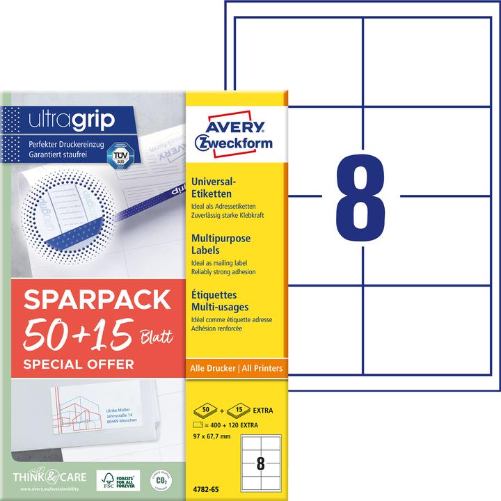 Actual product image Avery Universal labels