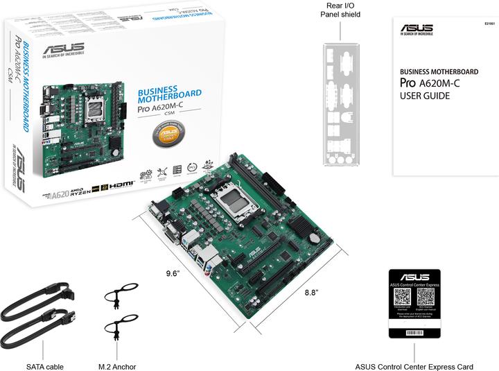 Produktbild ASUS PRO A620M-C-CSM (AM5, AMD A620, mATX)