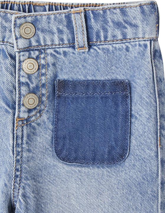 Image du produit Vertbaudet Large jean bébé fille à effet contrasté, taille ajustable (62)