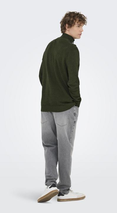 Immagine prodotto Only & Sons Onsmace Reg 12 Herringbon Half Zip Knit (L)