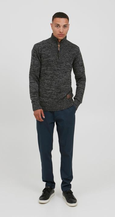 Actual product image Solid Philostrate Men's Jumper Chunky Knit Pullover Troyer Made Of 100% Cotton With Zipper (XL)