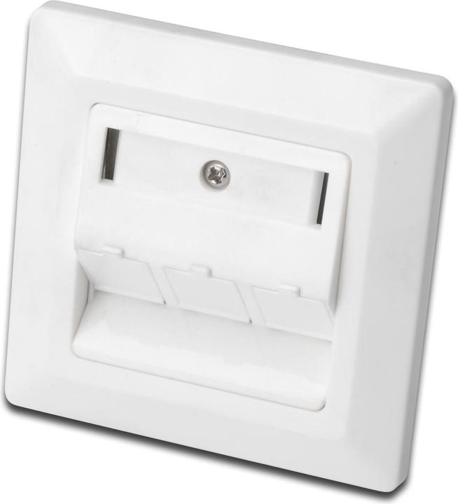 Digitus Front panel for Keystone Jacks 3x RJ45 dust cover 80/80 + central plate pure white seperate mass..