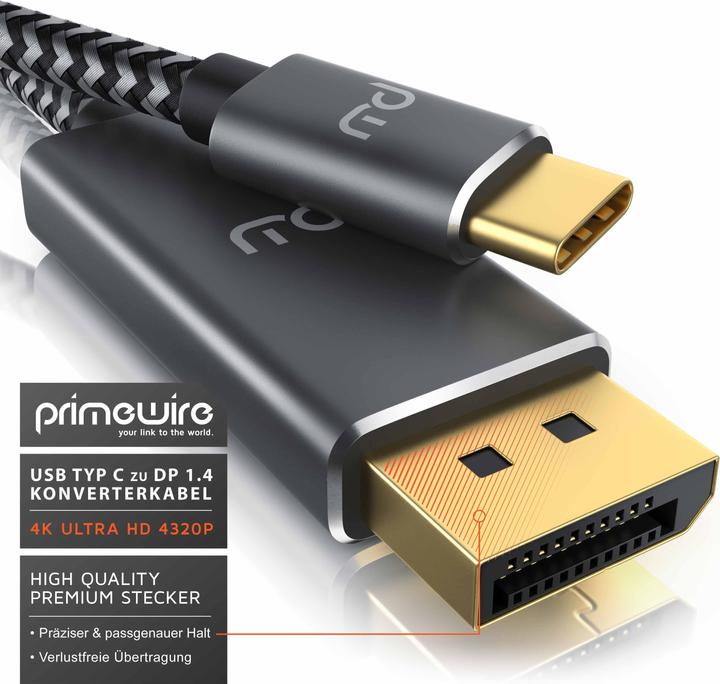Produktbild Primewire USB Typ C – DisplayPort (1 m, DisplayPort, USB Typ C)