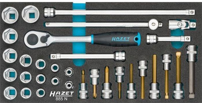 Produktbild HAZET Steckschlüssel Satz 885N ∙ Vierkant10 mm (3/8 Zoll) ∙ Aussen Sechskant-Tractionsprofil, Innen … (22 mm, 18 mm, 11 mm, 12 mm, 20 mm, 6 mm, 21 mm, 17 mm, 9 mm, 19 mm, 5 mm, 15 mm, 13 mm, 16 mm, 4 mm, 7 mm, 14 mm, 8 mm, 10  mm)