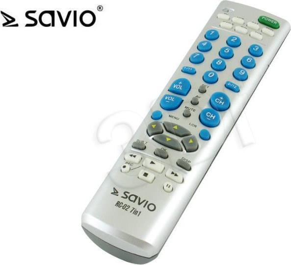 Image du produit Savio RC-02 Télécommande IR sans fil DVD/Blu-ray, boutons poussoirs TV (Télécommande universelle, Infrarouge)