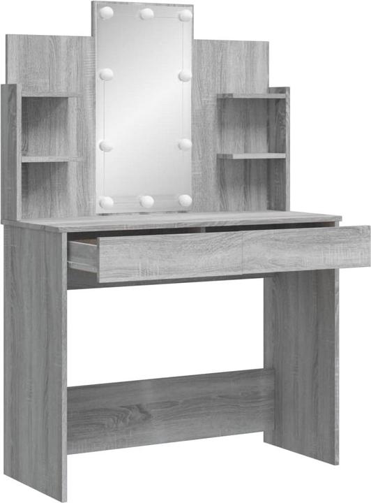 Actual product image VidaXL Dressing table with LED lights Grey Sonoma 96x40x142 (96 x 40 x 142 cm)