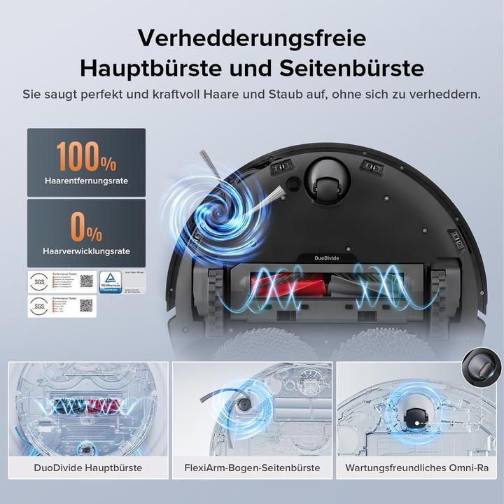 Produktbild Roborock Qrevo Edge S5A Saugroboter mit Wischfunktion,Dual Anti-Tangle-System,17kPa,FlexiArm,Schwarz (Saugroboter)
