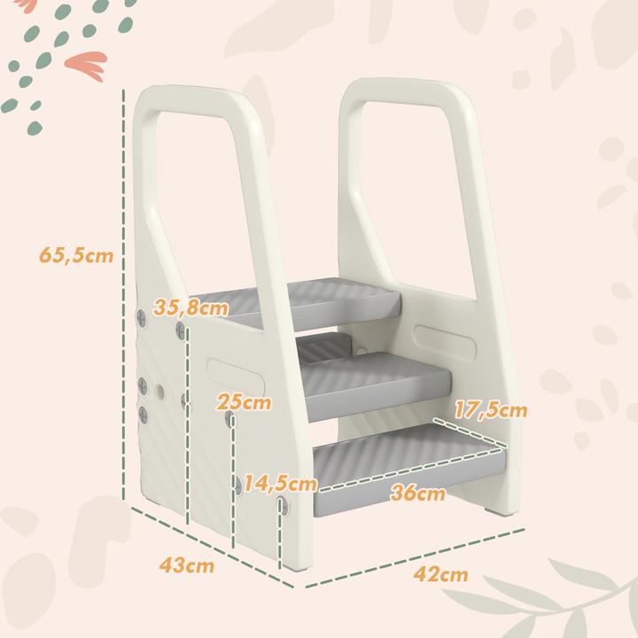 Produktbild Aiyaplay Kinder Tritthocker Kunststoff Grau