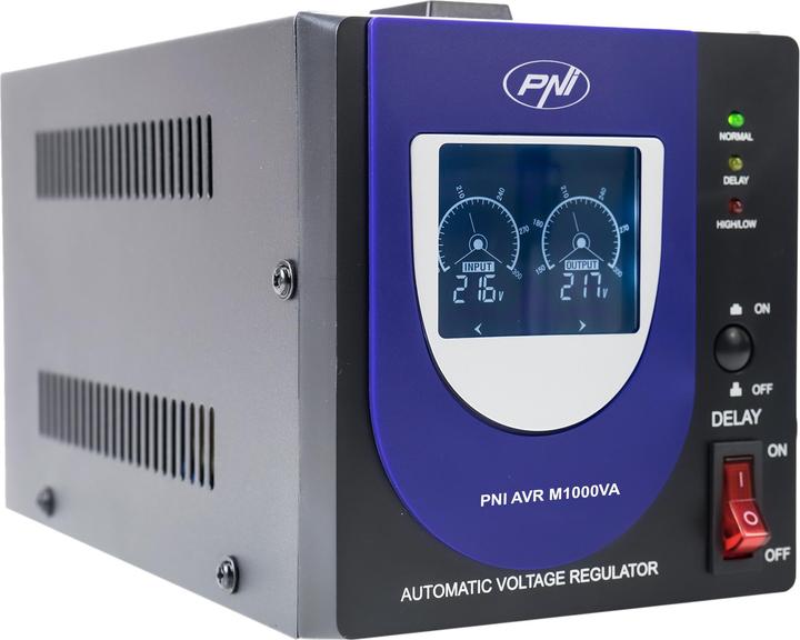 Produktbild PNI Spannungsstabilisator mit Relais AVR M1000VA, 2,7A, 600W, 1000VA (1000 VA, 600 W, Online-Doppelwandler USV)