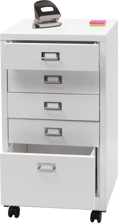 Image du produit Mendler Caisson roulant HWC-L49, métal 75x40x41cm 5 tiroirs, blanc