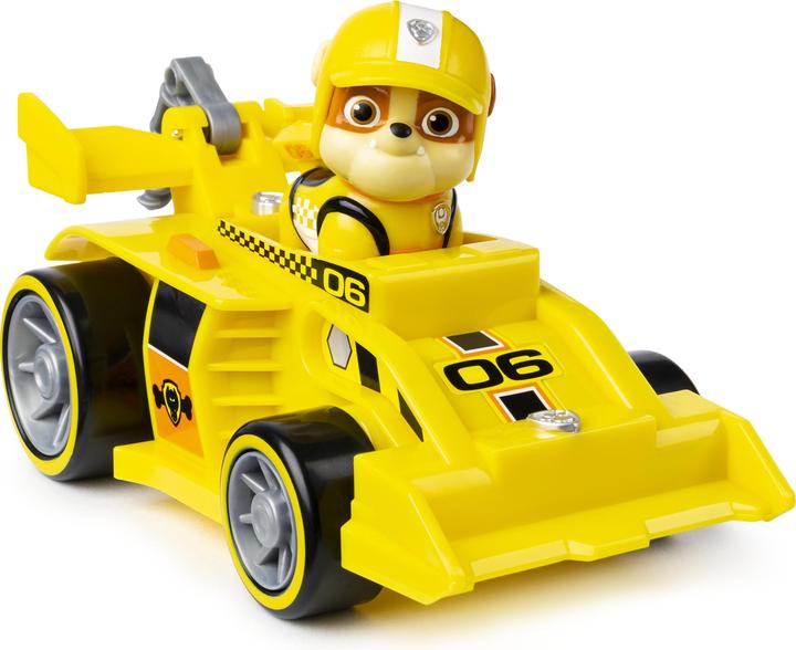 Actual product image Spin Master Rubbles Race & Go Deluxe basic vehicle with figure (Ready, Race, Rescue)