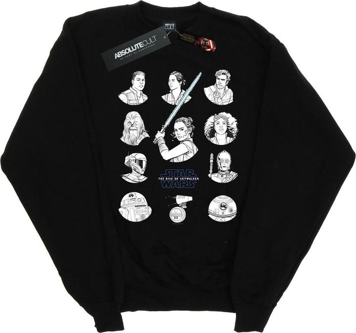 Produktbild Star Wars The Rise Of Skywalker Resistance Charcter Line Up Mono Sweatshirt Mädchen (140, 146)