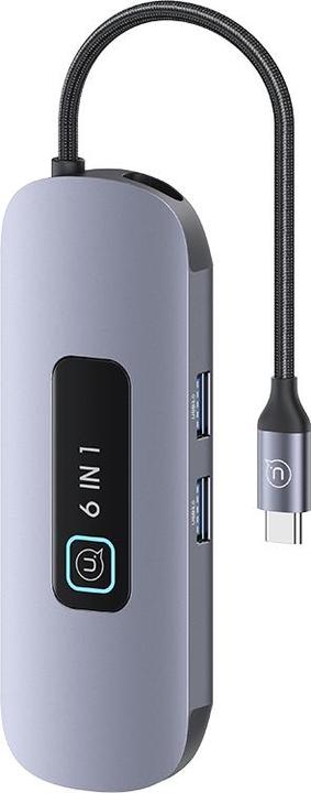 Produktbild Usams US-SJ642 PD100W 6in1 Multifunctional Type-C HUB with Light(Type-C To HDMI+USB3.0*2+TF+SD+PD100W ) (6 Ports)