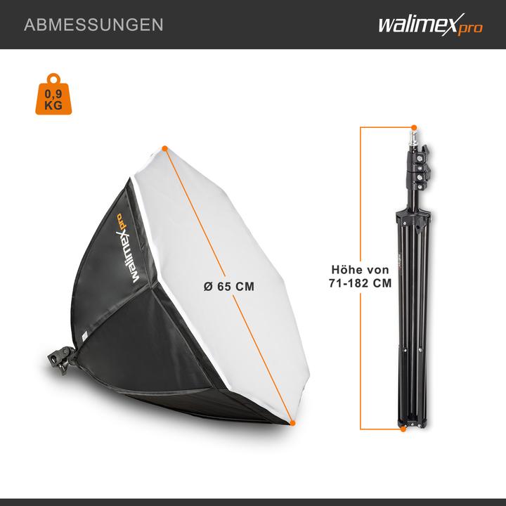 Produktbild Walimex pro LED 60W Octagon Ø65cm Bi Color Kit 1 (Softbox, 65 cm)