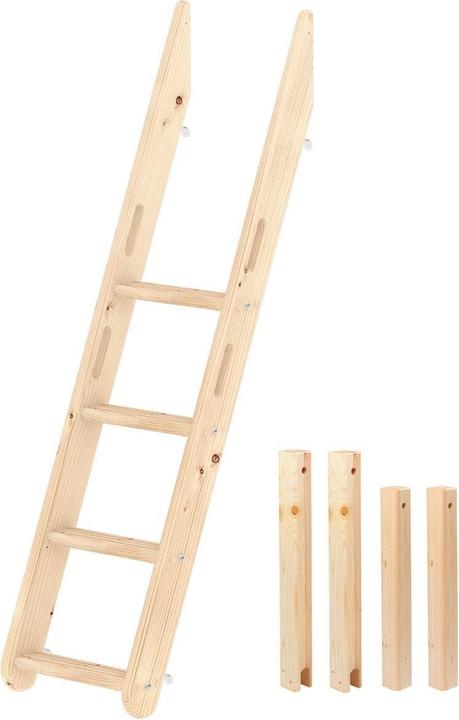 Produktbild Flexa Classic Leiter schräg und Pfosten für hohes Etagenbett natur