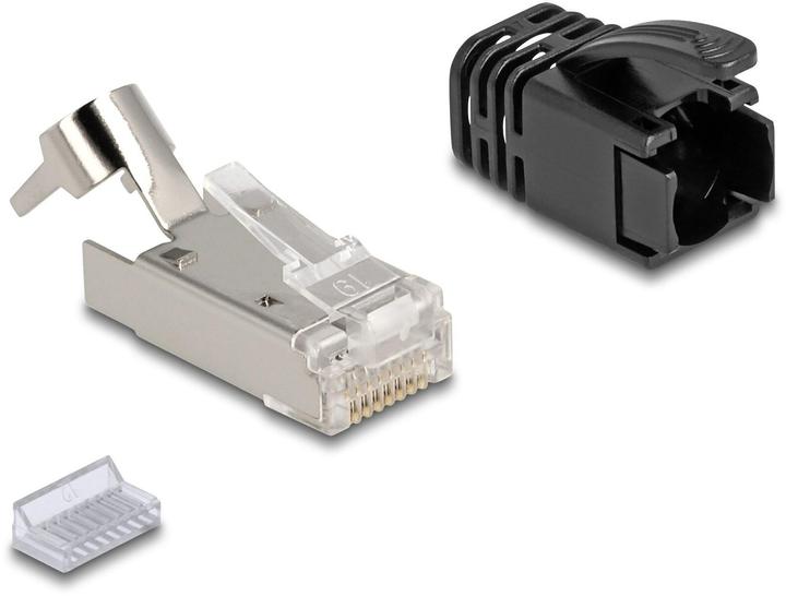 Produktbild Delock RJ45 Modularer Stecker mit Zugentlastung Cat.8.1 und Knickschutztülle 25er Set (S/FTP, CAT8.1, 0.02 m)