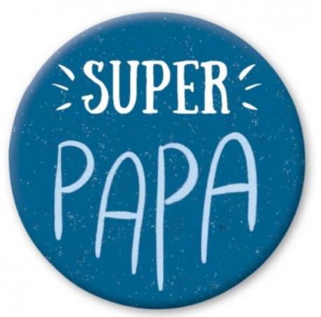 Actual product image Cart Haftmagnet Super Papa 1 Stück, Blau/Weiss (1 x)