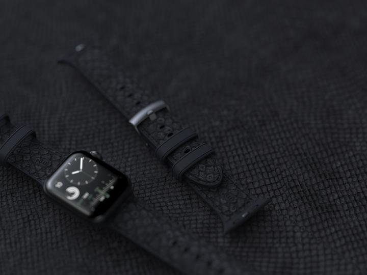 Actual product image Njord Vindur Watch Strap for Apple Watch 44/45mm (45 mm, Vegan Leather, Stainless steel fastener, Salmon leather)